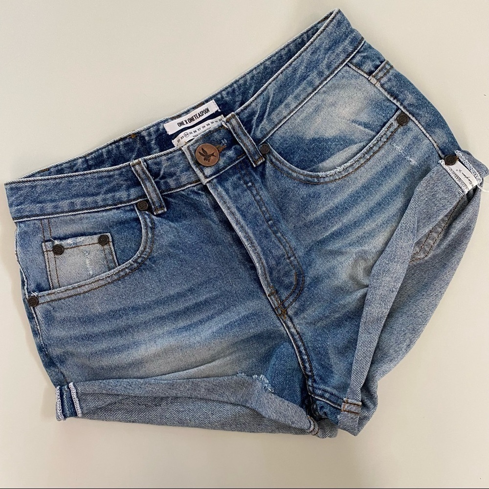 ONE Teaspoon • Vintage High waisted Bandit denim shorts - Picture 3 of 8